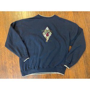 VINTAGE 90s GOLFER EMBROIDERED NAVY ESSENTIAL CREWNECK SIZE XL